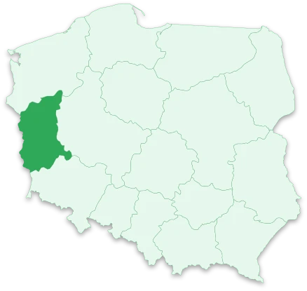 Mapa polski wyroznione wojewodztwo lubuskie mala